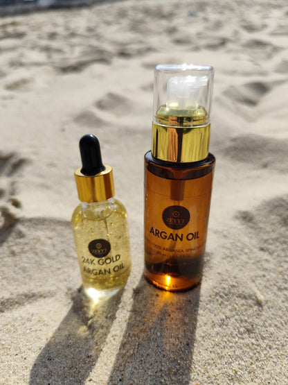 Bundle 1 - 24K Argan Oil 30ml + 100% Organic Argan Oil 50 ml